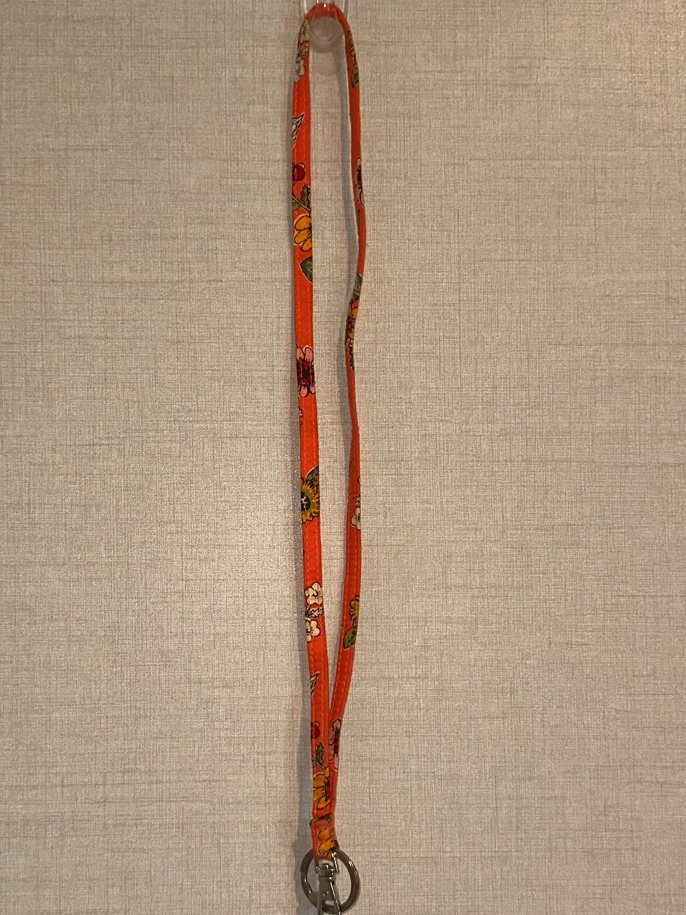 Vera Bradley Coral Floral Lanyard Key Chain